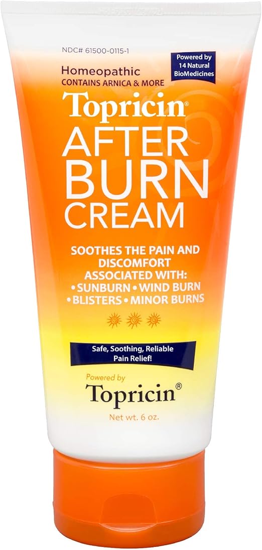 Amazon Com Topricin Afterburn Cream Fast Acting After Burn Lotion For Sunburn Other Burns Health Personal Care