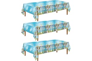 Uflashmi He is Risen Easter Tablecloth Disposable, Easter Table Cloth Covers Plastic Rectangle for Party Decorations Supplies