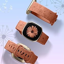 DGege Flower Engraved Bands Compatible with Fitbit