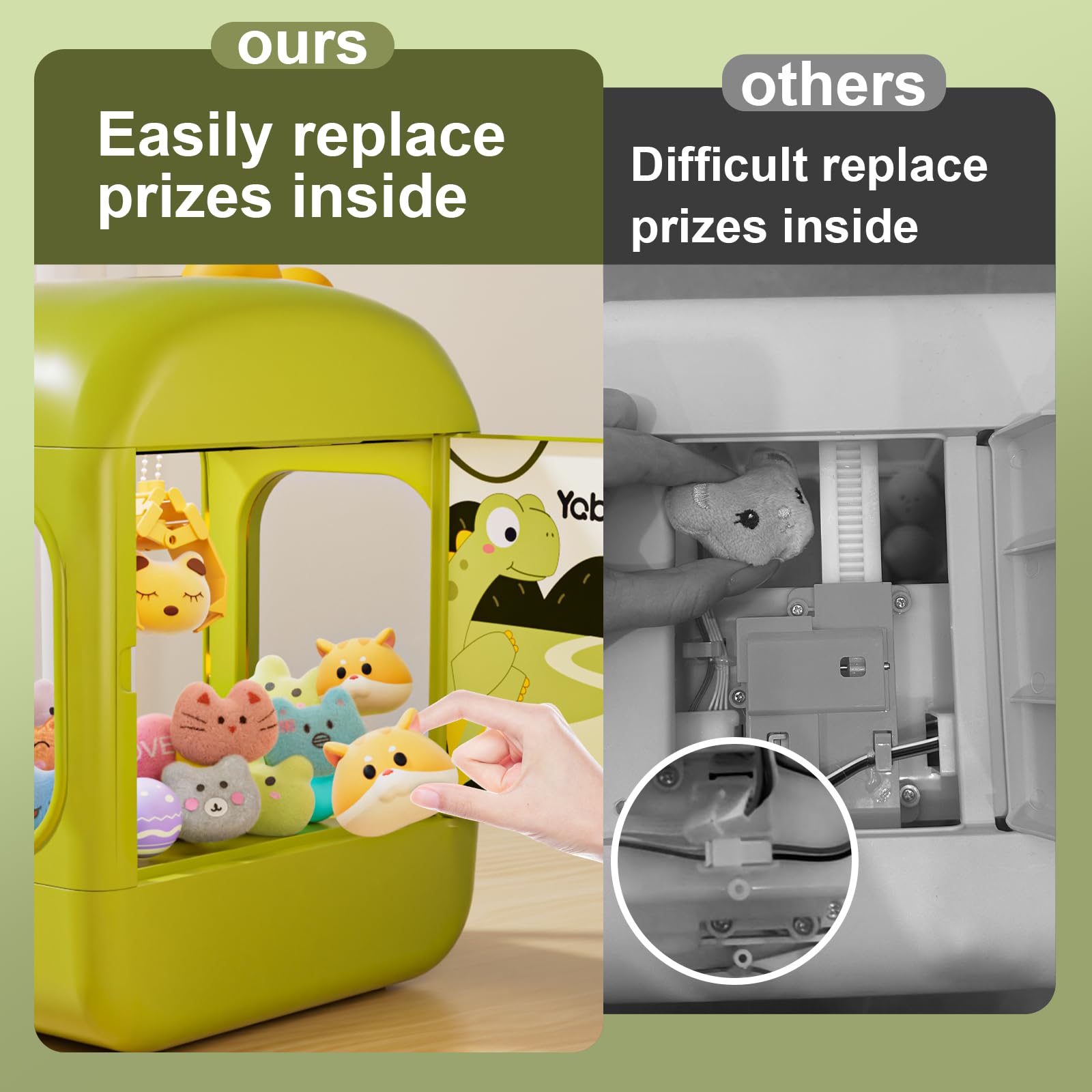 Vanvimen 64 PCS Large Claw Machine for Kids Dinosaur,Vending Machine Toys with Sound Lights,Candy and Prize Electronic Dispenser Game Ages 3-4 4-8,Birthday Party Gift for 3 4 5 6 Year Old Boys Girls
