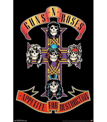 Amazon.com: Guns N Roses - Póster musical (logotipo) (tamaño 24 x