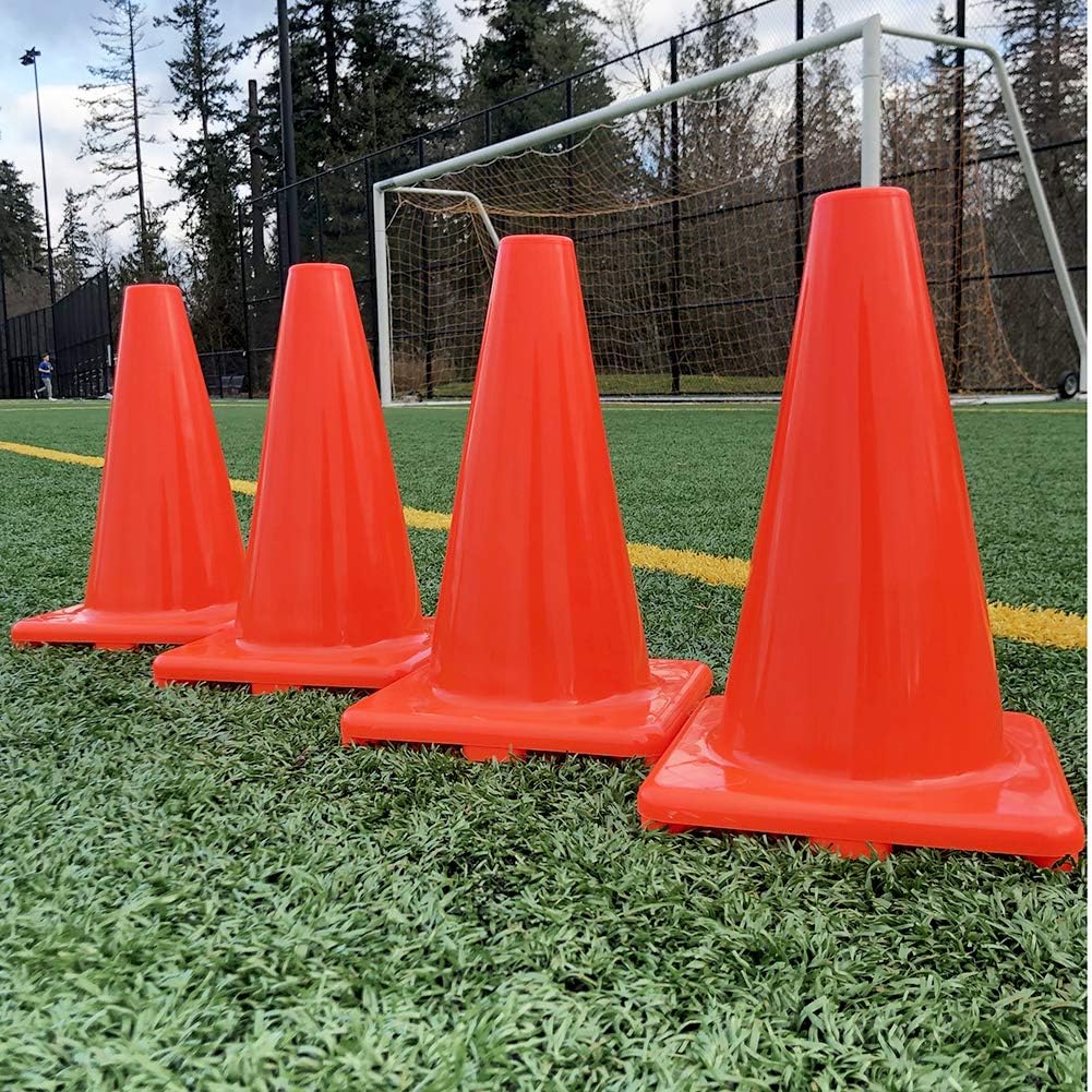 Heavy & Tough Cones - Won't Fly Away in Wind or Crack/Break - LVL10 Pro Training Cones - 12" Size - 4 Cones : Sports & Outdoors