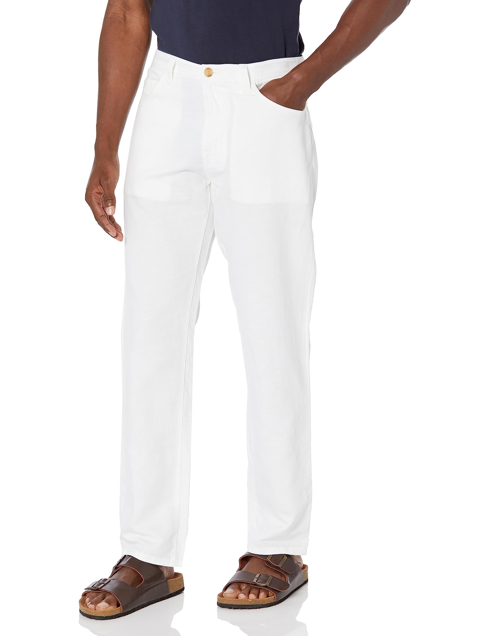 AG Adriano Goldschmied Men’s Everett Slim Straight, White, 30W x 34L