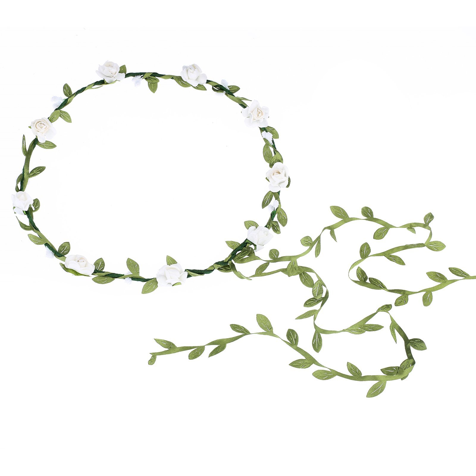 Photo 1 of AWAYTR Fashion for Bohemian Style Wedding Flower girl Headdress Floral Flower Garland Headwear Headbands (White)