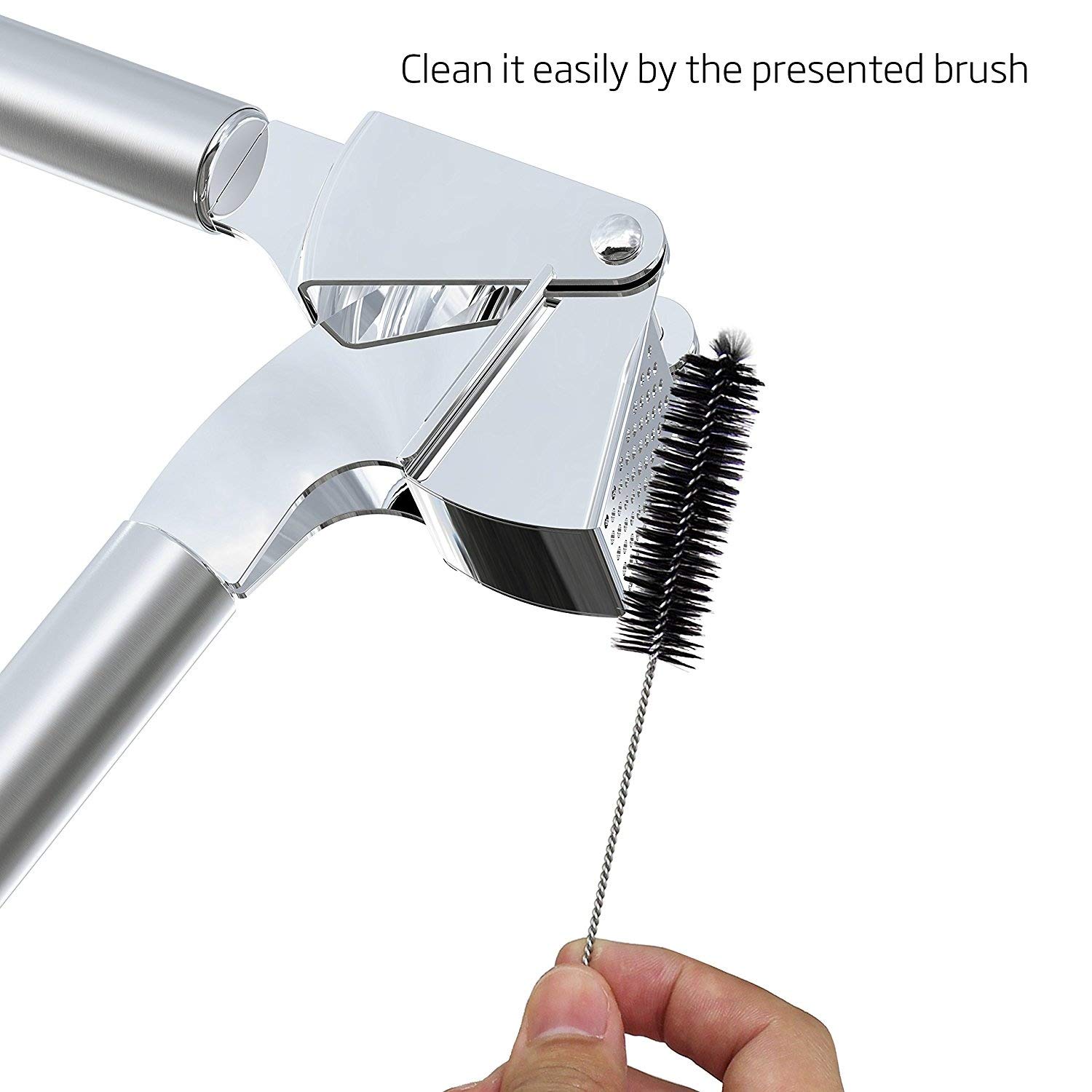 Garlic Press,LOVKITCHEN Garlic Press and Peeler Set.Durable Stainless Steel Mincer and Silicone Tube Roller