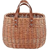 YAHUAN Summer Purse Straw Bag for Women Hand-woven Wicker Purses Rattan Tote Straw Handbag Wicker Beach Bag for Women