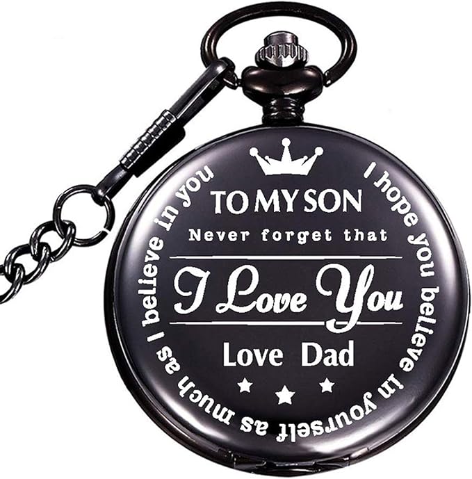 Dad to Son Pocket Watch，to My Son Pocket Watch,Quartz Fob Watches with