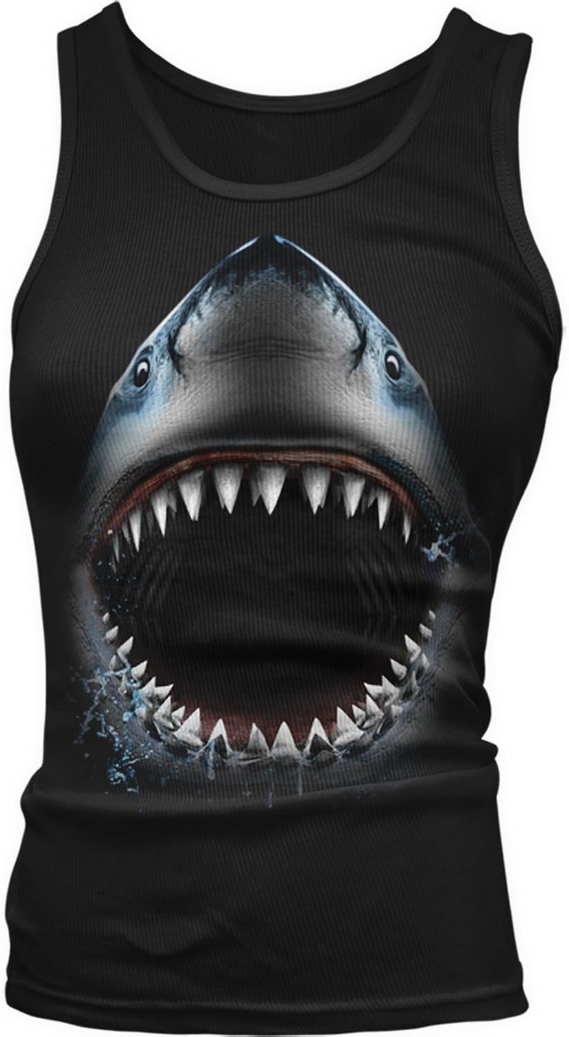 Amdesco Junior's Great White Shark Bite, Shark Face Jaw Tank Top