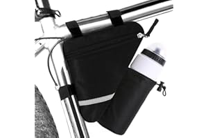 MOOCY Ultralight Reflective Sports Bicycle Bicycle Storage Bag with Water Bottle Bag Triangle Saddle Frame Bag for Cycling (B