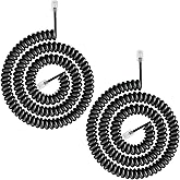 Uvital Telephone Phone Handset Cable Cord, Coiled Length 1.2 to 10 Feet Uncoiled Landline Phone Handset Cable Cord RJ9/RJ10/R