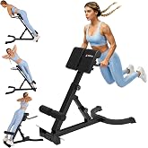 Roman Chair,Foldable Back Extension Machine,Adjustable Ab Back Extension Machine,Core Strength Trainer,Back Exercise Machine for Glute,Ab Workouts,Full All-in-One Body Workout&amp;Home Gym Fitness（Blue）