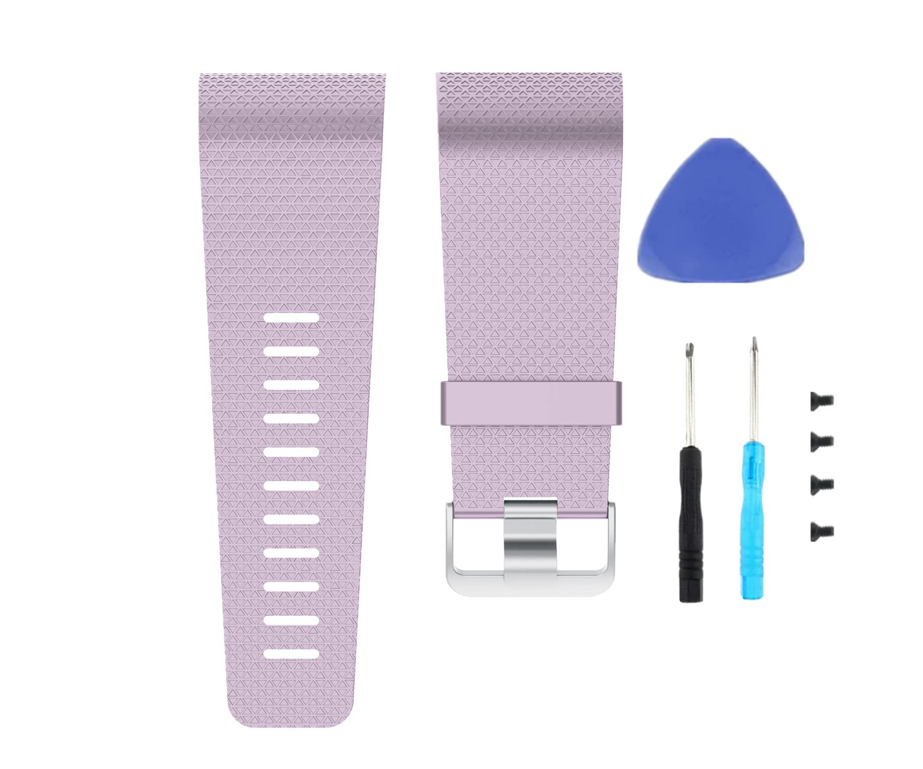 Muovrto Replacement Strap for Fitbit Surge, Silicone Watch Strap Sport Watch for Fitbit Surge Fitness Superwatch (Light Purple, L)