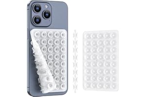 CMZZ Double Sided Silicone Suction Phone Holder Mount, Silicon Accessory for iPhone and Android, Hands-Free Mirror Shower Phone Holder, TikTok Videos and Selfies (Transparent)