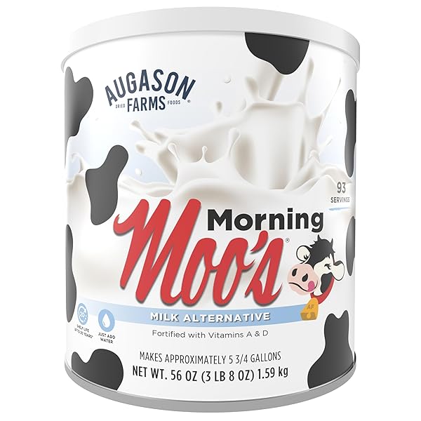 AUGASON FARMS MORNING MOO’S MILK ALTERNATIVE CAN, EMERGENCY...