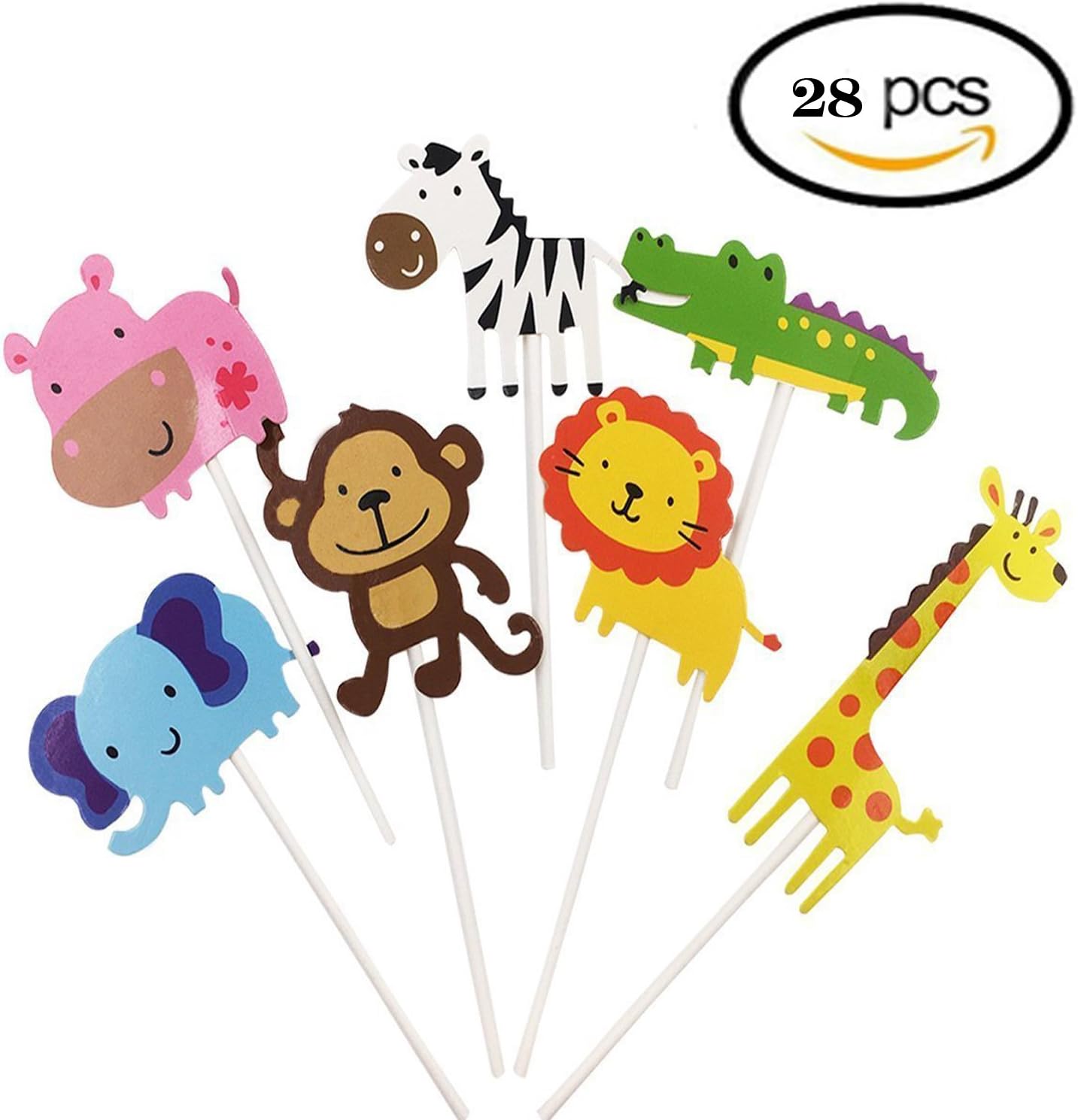 baby jungle animal cake toppers