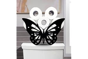 EUIROET Black Butterfly Toilet Tissue Holder,Animal Paper Holders,Decorative Metal Paper Holder,Funny Toilet Paper Storage for Bathrooms,FreeStanding Metal Toilet Paper Organizer Hold Extra 8 Rolls