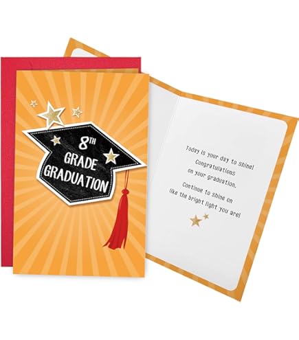 Amazon.com : Greeting Card Congratulations 8th Grade Graduate - Graduation  with Shooting Stars