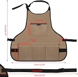 Discoball Oxford Cloth Garden Apron with 13 Pockets Waterproof Wear-Resistant view 3