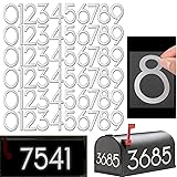 6 Sets 3 inch White Reflective Mailbox Numbers