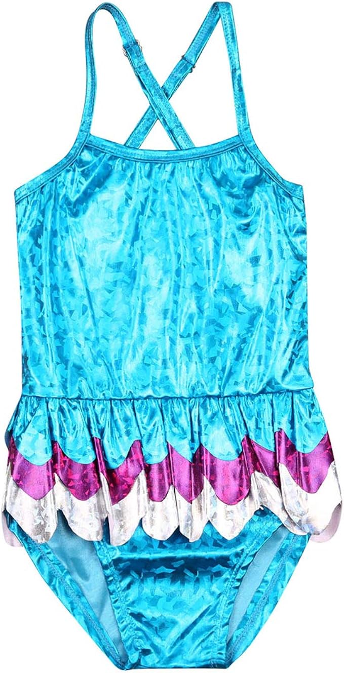 Pabuyafa Little Girls OnePiece Mermaid Swimsuit Toddler Girl Ruffle