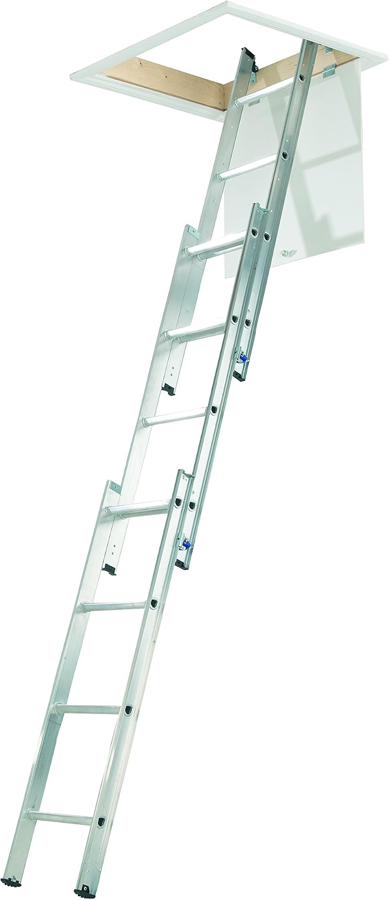ABRU 37000 3 Section Compact Aluminium Loft Ladder D-Shaped Rungs 150kg EN14975