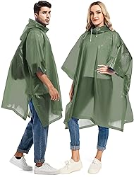 Borogo 2 Pack Rain Ponchos for Adults Reusable