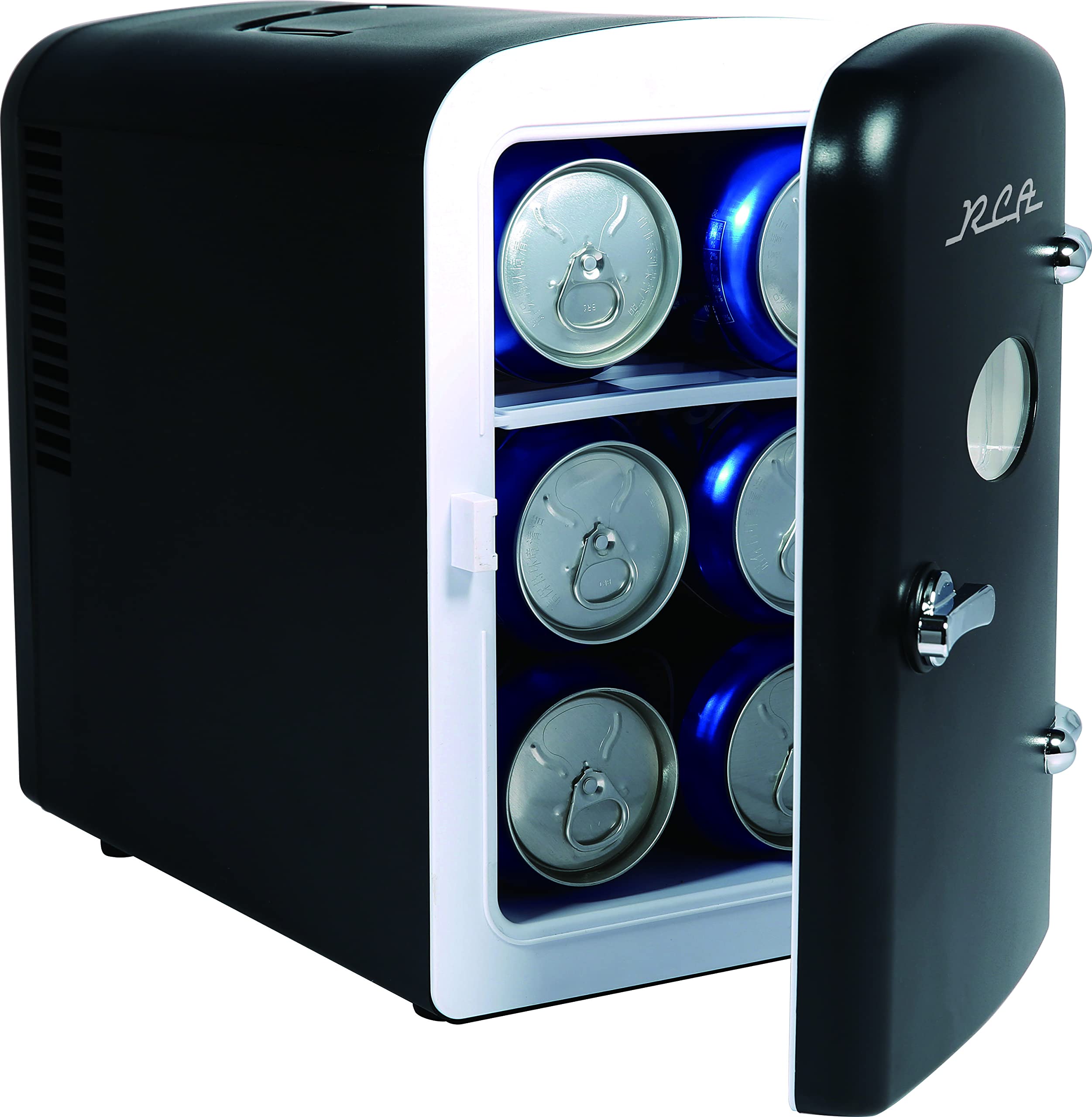 ARCTIC CHEF Mini Retro 6 Can Beverage Refrigerator-Black, RMIS129-BLACK, 0.15 Cubic feet