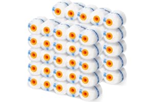 Leumoi 50 Pcs 2 Inch Microfiber Mini Paint Rollers High Density Microfiber Paint Roller Covers, Painting Supplies for Home Wall Cabinets Ceilings