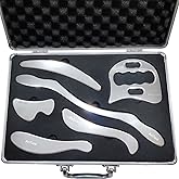 Stainless Steel Gua Sha Scraping Massage Tool Set - IASTM Tool Set- Great Soft Tissue Mobilization Tool Physical Therapy (AnTiexi02-6set)