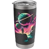 Astronaut Outer Space Galaxy Universe Planet Saturn Science Stainless Steel Insulated Tumbler