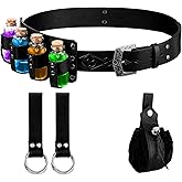 Saintrygo Medieval Alchemy Belt Bag Faux Leather with 4 Cork Potion Vials Nordic Portable Coin Skirt Hike Waist Pouch