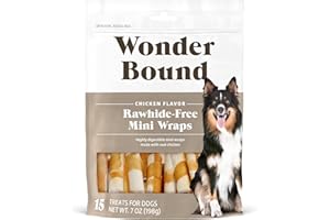 Wonder Bound Chicken Wrapped Mini Sticks - 15 Count - Rawhide-Free Dog Treats, Dental Health Chews for Plaque & Tartar Control, Easy to Digest, Long-Lasting