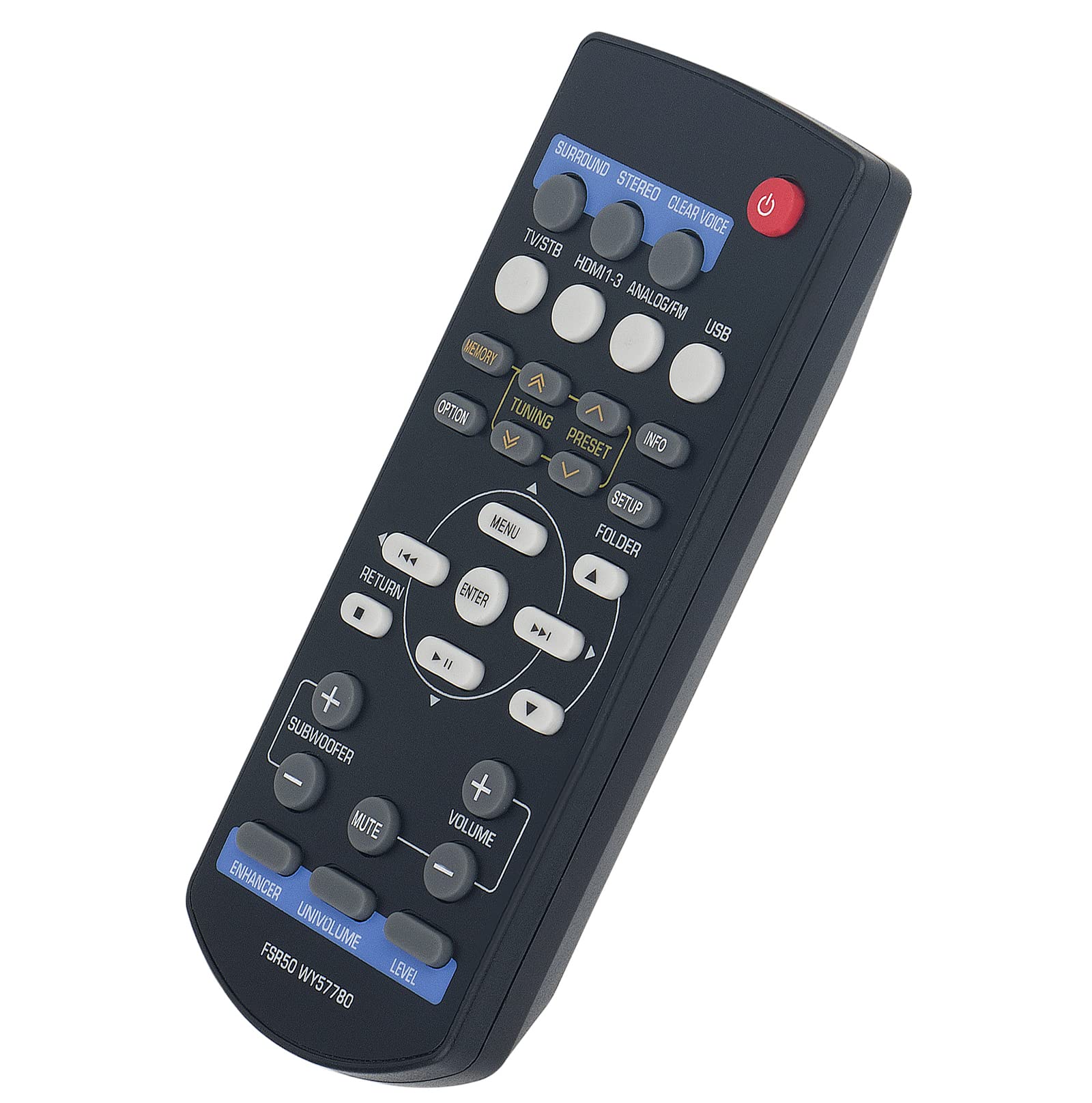 Replacement Remote Control Fit for Yamaha Home Theater YHT-S401 SR-301 NS-BR301 Remote FSR50 WY57780