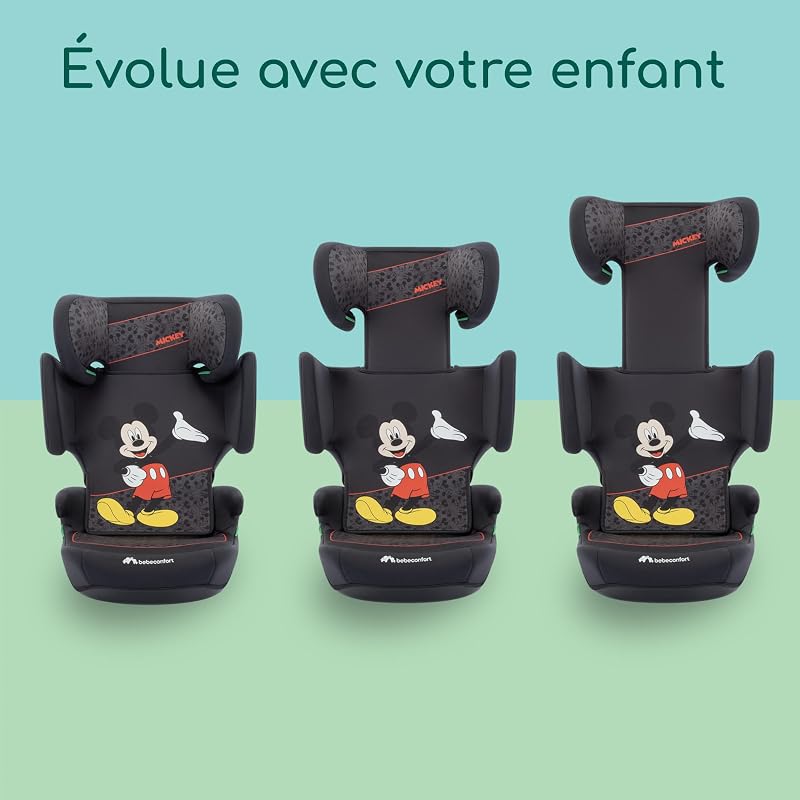 Disney Road Safe i-Size, Rehausseur Voiture Enfant, 3,5-12 ans (100-150 cm), Siège Auto Mickey, Installation Avec la Ceinture de Sécurité, 14 Positions D'appuie-tête, Authentic Mickey