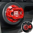 𝙊𝙧𝙞𝙜𝙞𝙣𝙖𝙡 | Tybasthe Push Start Button Cover, Car Engine Start Stop Button Cover Protector, Cool Car Accessories Interior Decor Sticker Motorcycle Key Ignition Switch Cover, Red