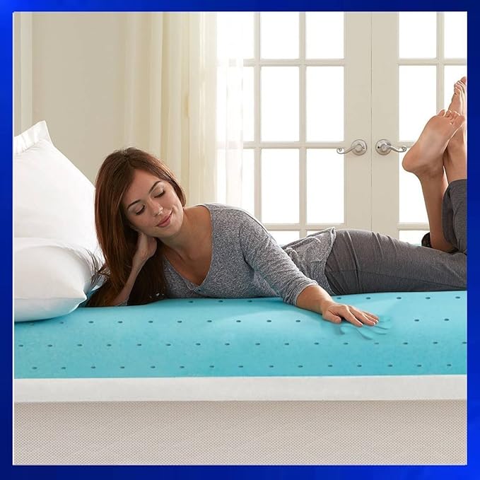 Queen Size Gel Memory Foam Mattress Topper Bed Cool Firm