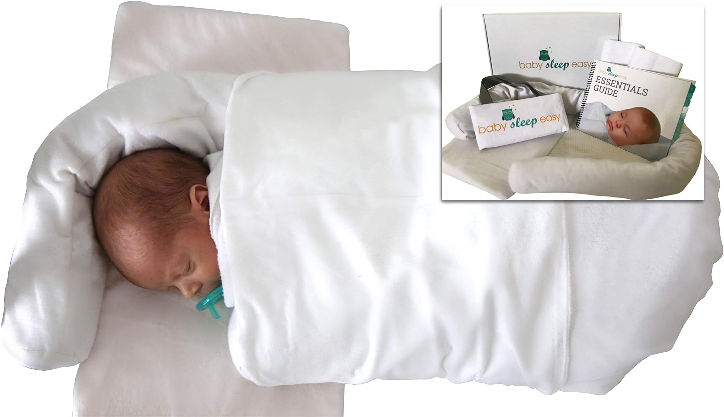 Baby Sleep Easy | Guided Sleep Training System and Newborn Lounger | a NICU Trusted Method | Portable Bed for 0-12 Months | Use for Lounger, Sleep Training, and Tummy Time