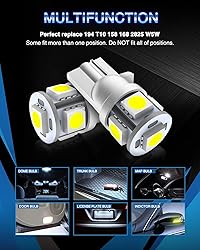 Marsauto 194 LED Bulb 6000K White 168 T10 2825 W5W