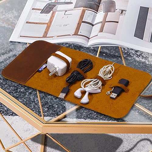 Cable Organizer,Travel Organizer Electronics Organizer,Leather