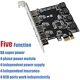 Ideapro 4-Port PCI-E to USB 3.0 PCI Express Expansion Card PCIe Card Super Speed Up to 5Gbps, No extra Power Connector for Desktops Windows XP/Vista/7/8/10 (4 Ports)
