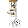 Vintage 8 Ounce Professional Popcorn and Dispensing Cart, Makes Up to 32 Cups, Three Storage Dispensers for Kernels, Candy, Nuts, Chocolate, Measuring Spoons and -Scoop Included