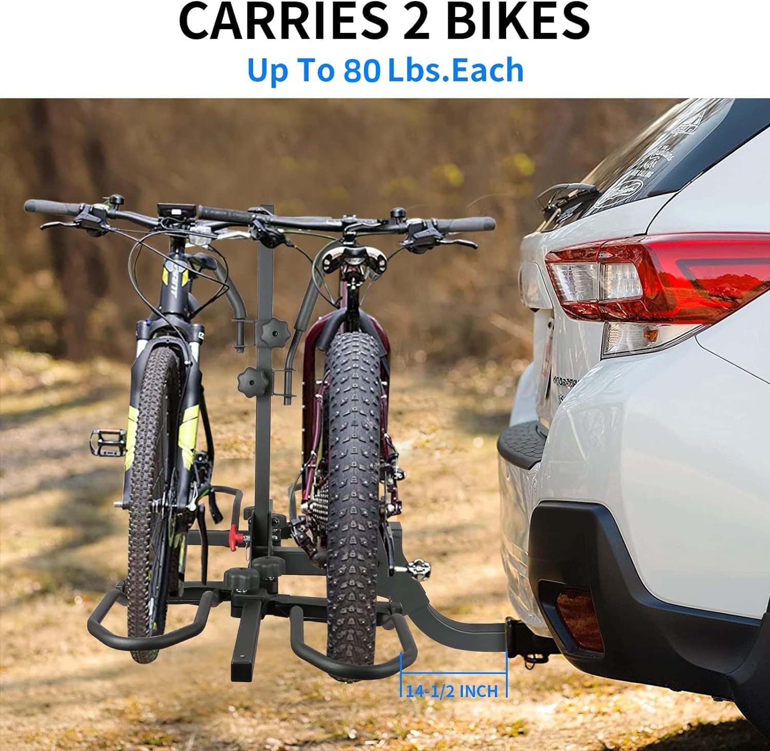 WEIZE Hitch Bike Rack, Wobble Free Smart Tilting Folding Bicycle Car