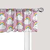 Ambesonne Rainbow Window Valance, Clouds Cartoon