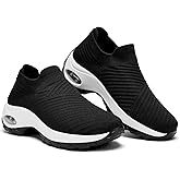 Walking Shoes Women Slip On Sock Sneakers Mesh Non Slip Shoes Air Cushion Platform Loafers