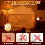 Orzbow Universal Mosquito Net for Cot Bed Large with Zippers White view 2