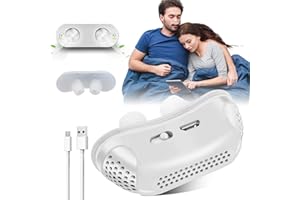 EENET Anti Snoring Devices, Effective Snoring Prevention, Twin Turbine Electric Adjustable and Breathable, Adjustable Wind Speed, Snoring Solution for Men and Women, Suitable for All Nose Shapes. White - 08