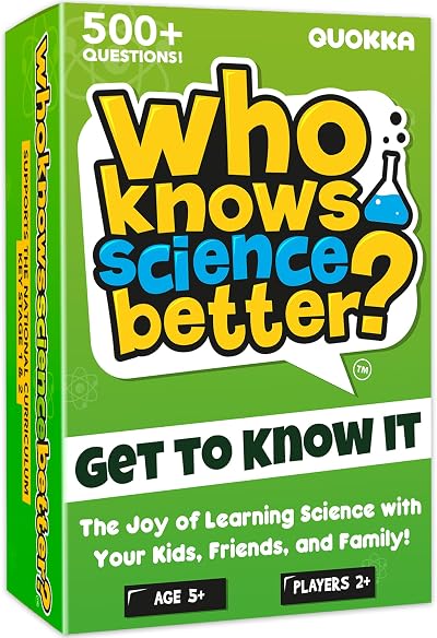 QUOKKA Who Knows Science Better Kids & Family Card Quiz Game