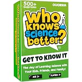 Quokka Card Games for Kids 8-12 - Board Family Games for Kids and Adults | Science Trivia Cards for Family Game Night - Who Knows Science Better 500+ Questions - Fun Card Game for Families and Teens