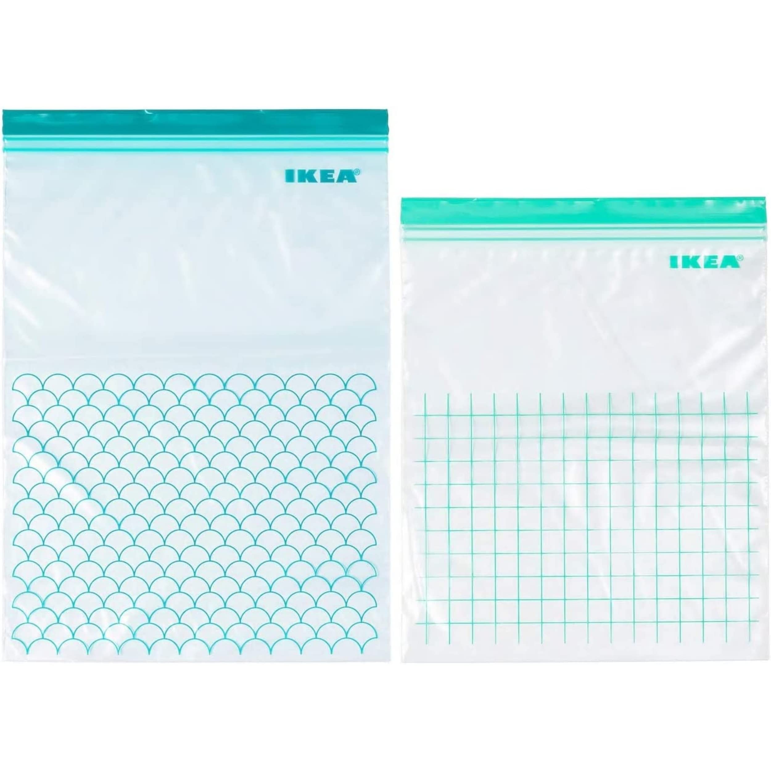 Resealable Bag, Turquoise, Light Turquoise 30 Pack, Materials Polyethylene Plastic, Comprises: 15 Bags 6 Liters (28.5x41 cm) and 15 Bags 4.5 Liters (27x34 cm). (3)