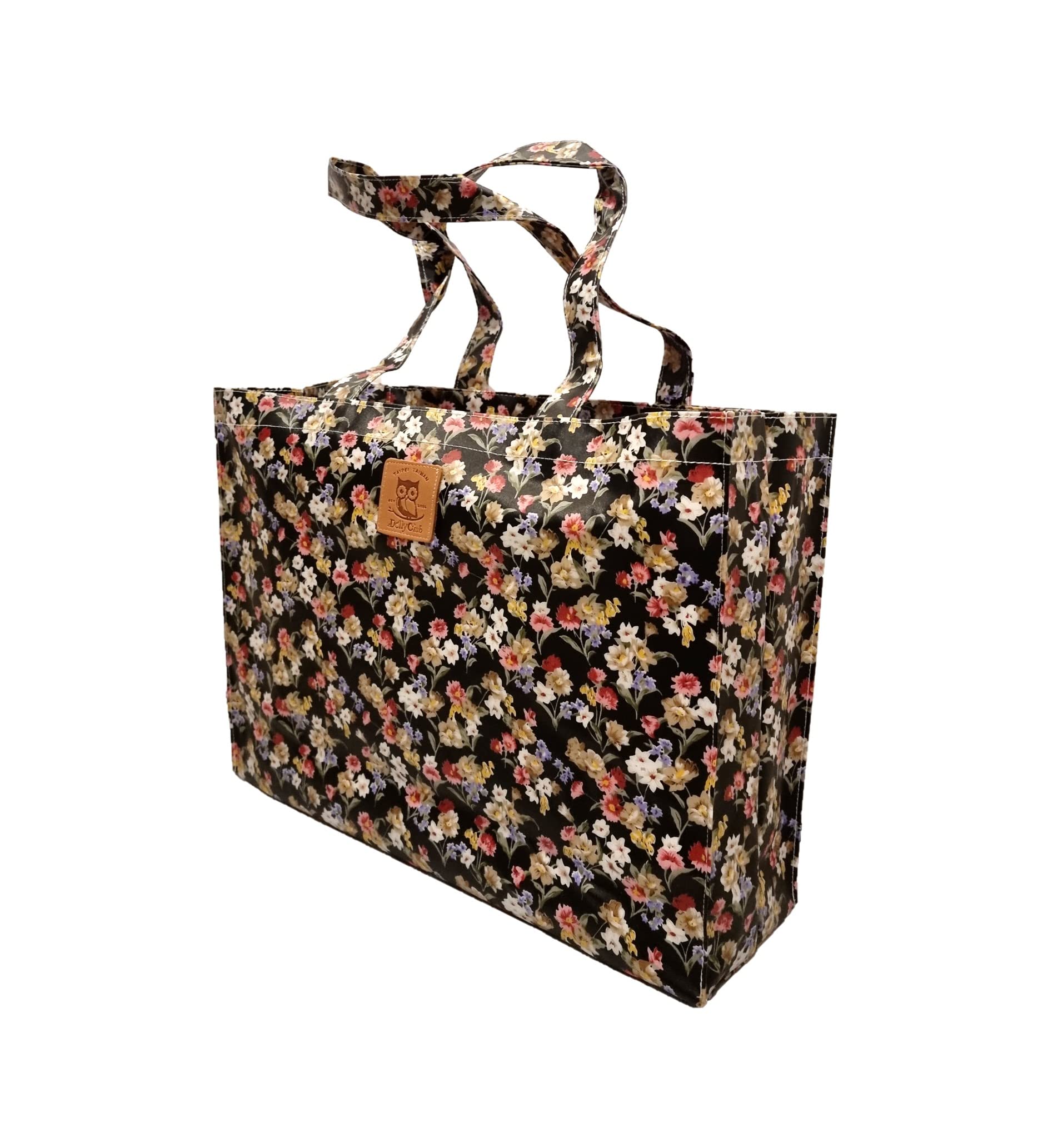 Bookbag with Gusset, Music Bag, Tote Bag, Shopping Bag, Oilcloth Tote, Blossom a, 36 27 9cm